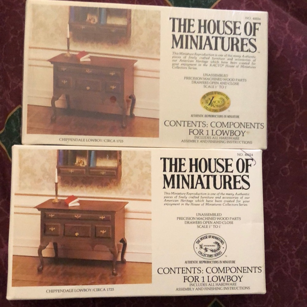 Vintage “The House Of Miniatures” 1” Scale Chippendale Lowboy Dollhouse Kits